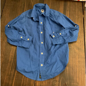 Boys Janie and Jack Blue Button-Down Shirt Size 4 Blue